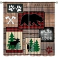 thumbnail image 3 of Cabin Retro Curtains Rustic Lodge Window Treatments, Bear Deer Moose Wild Animals Curtains for Living Room, Plaid Check Adventure Farmhouse Drapes 2 Panel Sets,42x54 Inch, 3 of 6