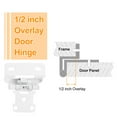 thumbnail image 3 of Uxcell 60 Pcs Cabinet Hinges for Kitchen Cabinet Door, 1/2" Overlay Partial Wrap Kitchen Cabinet Hinges, White, 3 of 5