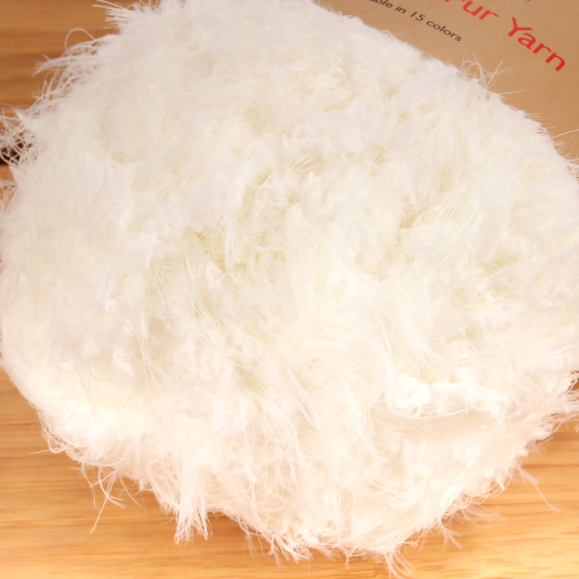 JubileeYarn Baby Bear Faux Fur Yarn - 100g/Skein Chunky Weight Polyester - Cream - 4 Skeins