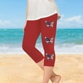 thumbnail image 2 of Juslio Girls Pants Kids Girls Fashion Print Summer Leisure Yoga Leggings Sports Cropped（Red Capris， 3 Years）, 2 of 8