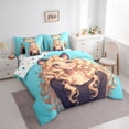 thumbnail image 3 of Feelyou Teen Tokyo Princess Bedding Comforter Set 7pcs, Anime Cat Girl Queen Bedding Sets, 3 of 8
