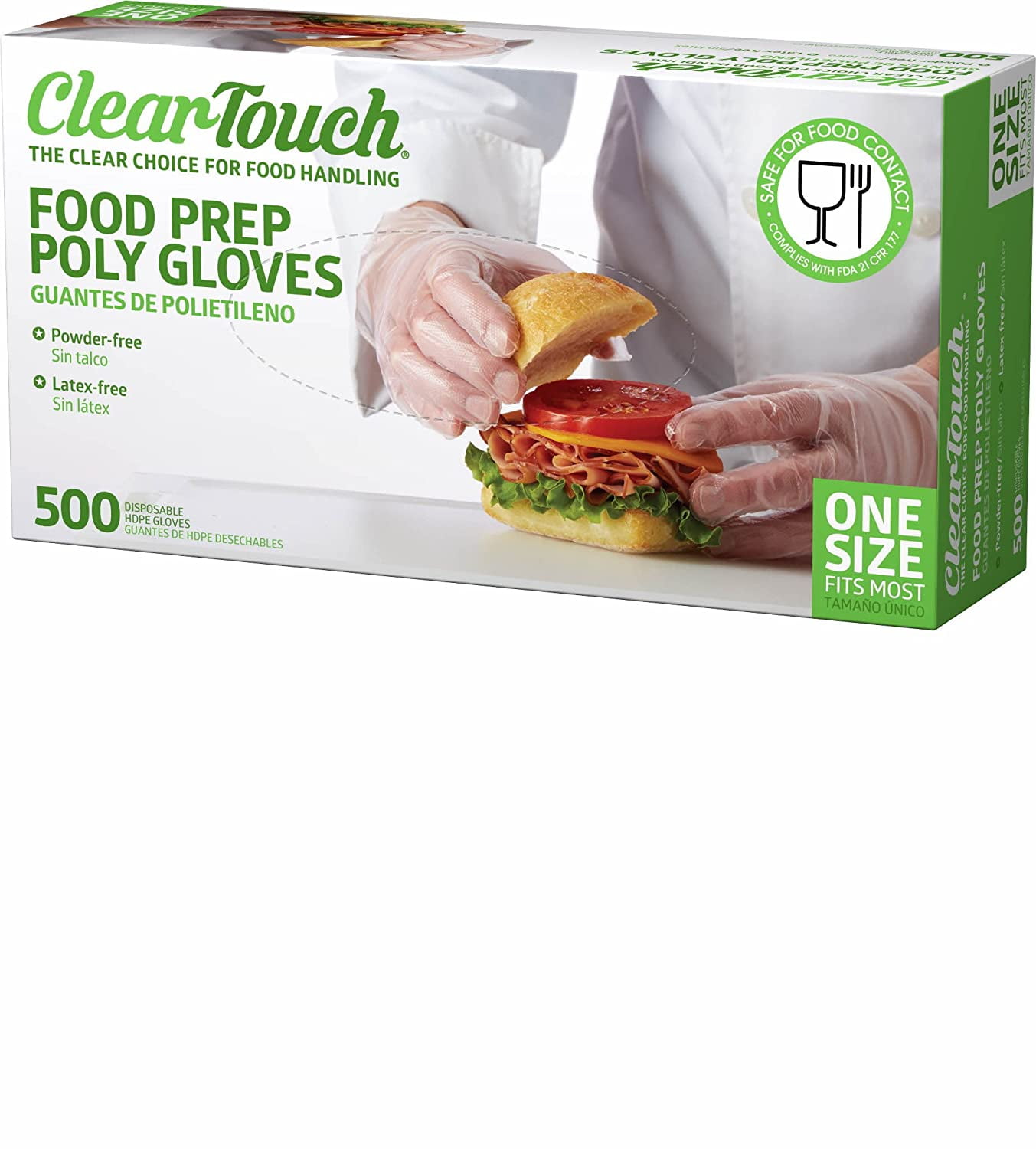 Medline Clear Touch Food Prep Poly Gloves, Latex and Powder Free, One Size Fits Most, (2000 Count), Model:CLE2000HDPE
