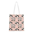thumbnail image 1 of DouZhe Reusable Grocery Bags, Funny Pandas Pink Lightweight Polyester Canvas Cloth Tote Bag for Travle Gym Shopping School, 15" x 16", 1 of 7