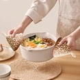 thumbnail image 4 of HWRETIE - Tapa para olla resistente al calor con bordado floral japonés,utensilio de cocina para el hogar,guantes aislantes y un bonito clip de tela para cocinar de forma segura, 4 of 6