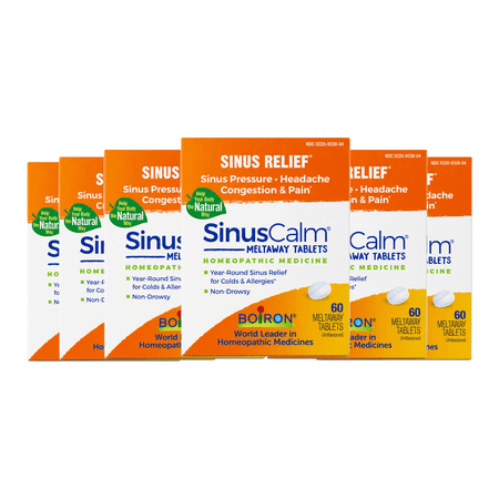 Boiron SinusCalm Homeopathic Sinus Relief Medicine, 60 Tablets 6 Pack