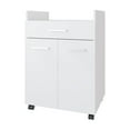 thumbnail image 6 of Xukmct Wood Kitchen Cart with 2 Shelves and 1 Drawer, 2 Doors Storage Cabinet for Living Room, Dining Room, Kitchen, White, 6 of 8