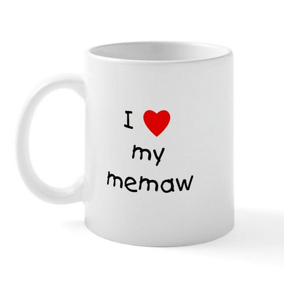 CafePress - I Love My Memaw Mug - 11 oz Ceramic Mug - Novelty Coffee Tea Cup