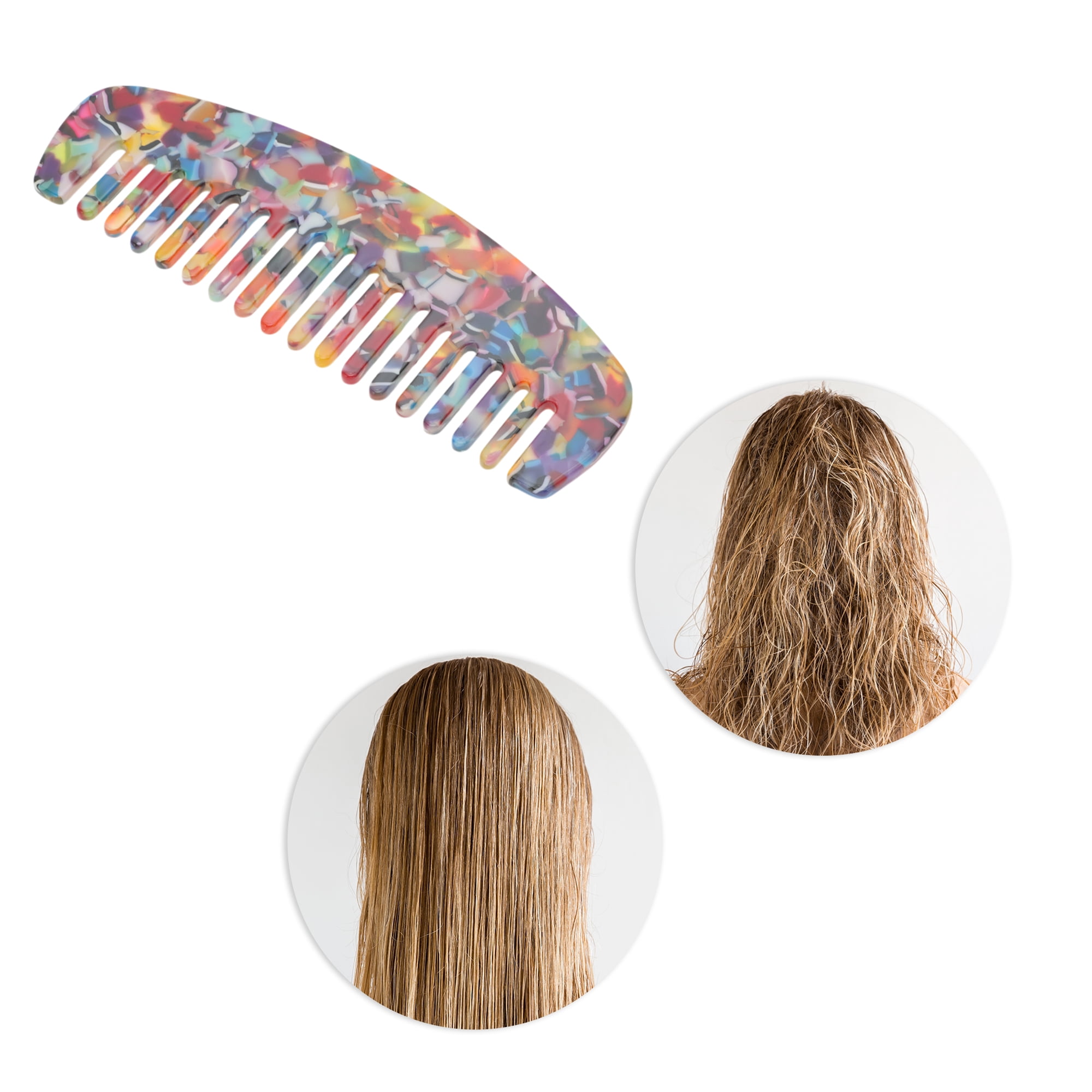 Unique Bargains 1 Pc Durable Marble Hair Comb Designed for All Hair Types Styles Colorful