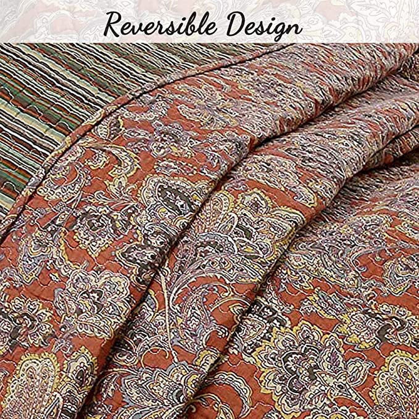 Cozy Line Home Fashions Paisley Cotton Reversible Quilt Bedding Sets, Queen, 3-Pieces
