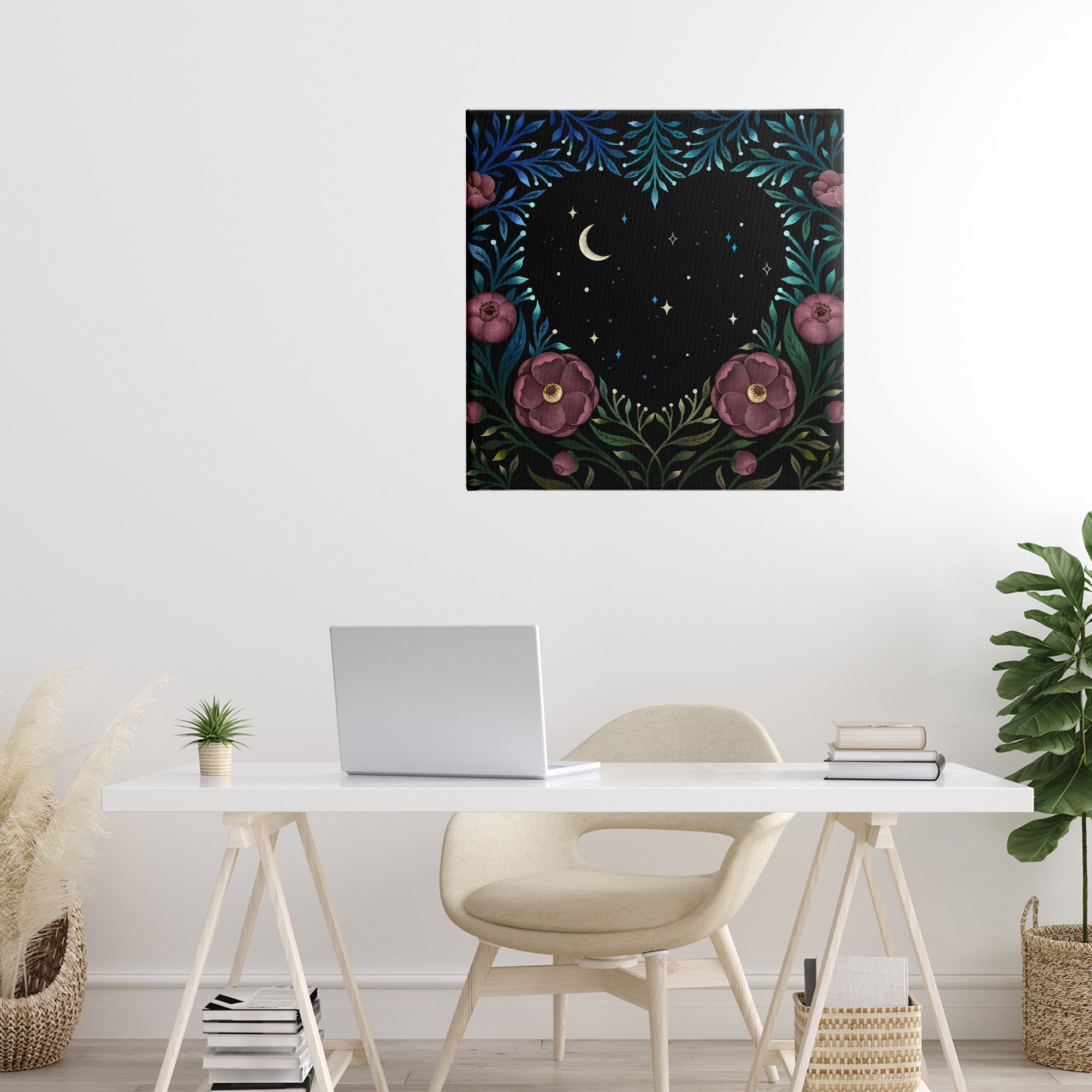 Stupell Industries Heart Night Sky Garden Canvas Wall Art, design by Episodic Drawings