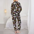 thumbnail image 3 of Pajamas for Women Sets, Starry Sky Black Daisies Flowers Lounge Sets Long Sleeve Button Down Night Shirts Sleepwear Pjs, 3 of 6