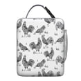thumbnail image 6 of Reusable Lunch Tote Bag – Cute Farmhouse Chicken & Egg Watercolor Design, Rustic Rooster & Floral Country Farm Print for Work, School, Picnic, 6 of 6