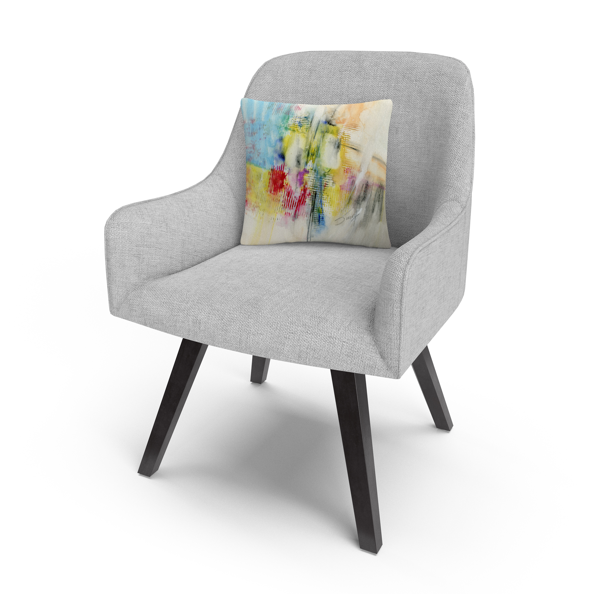 Ramblings' Colorful Shapes Line Composition By Anthony Sikich 16 X 16 Decorative Throw Pillow