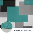 thumbnail image 5 of Modern Aqua Shower Curtain Teal Geometric Black Gray 72"x72" Shower Curtain Set Turquoise Green Shower Curtain Coastal Sea Beach for Kid Teen Water Repellent Fabric Home Decor with 12 Hooks, 5 of 5