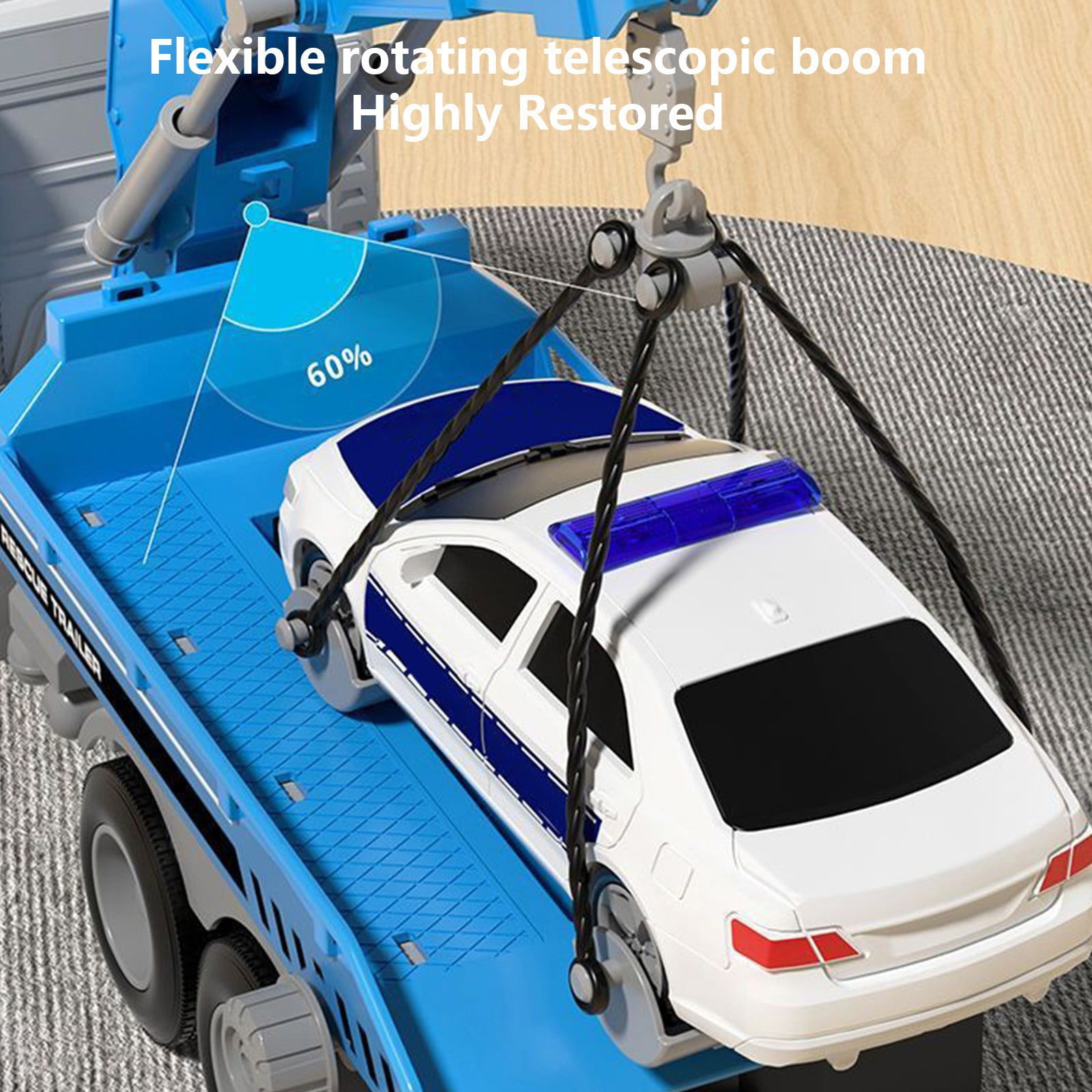 FEOLGEHLY Tow Truck Toy for 3 4 5 6 7 Years Old Boy, Tow Truck with Crane Toy Model, Truck Vehicle Toy with Inertial Function Racing Car, Construction Toy Birthday Gifts for Boys