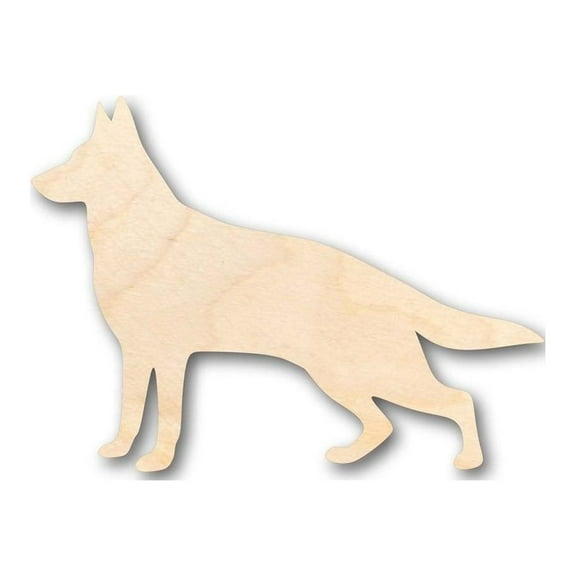 Unfinished Wood German Shepherd Dog Shape - Animal - Pet - Craft - up to 46" DIY 8" / 1/4"