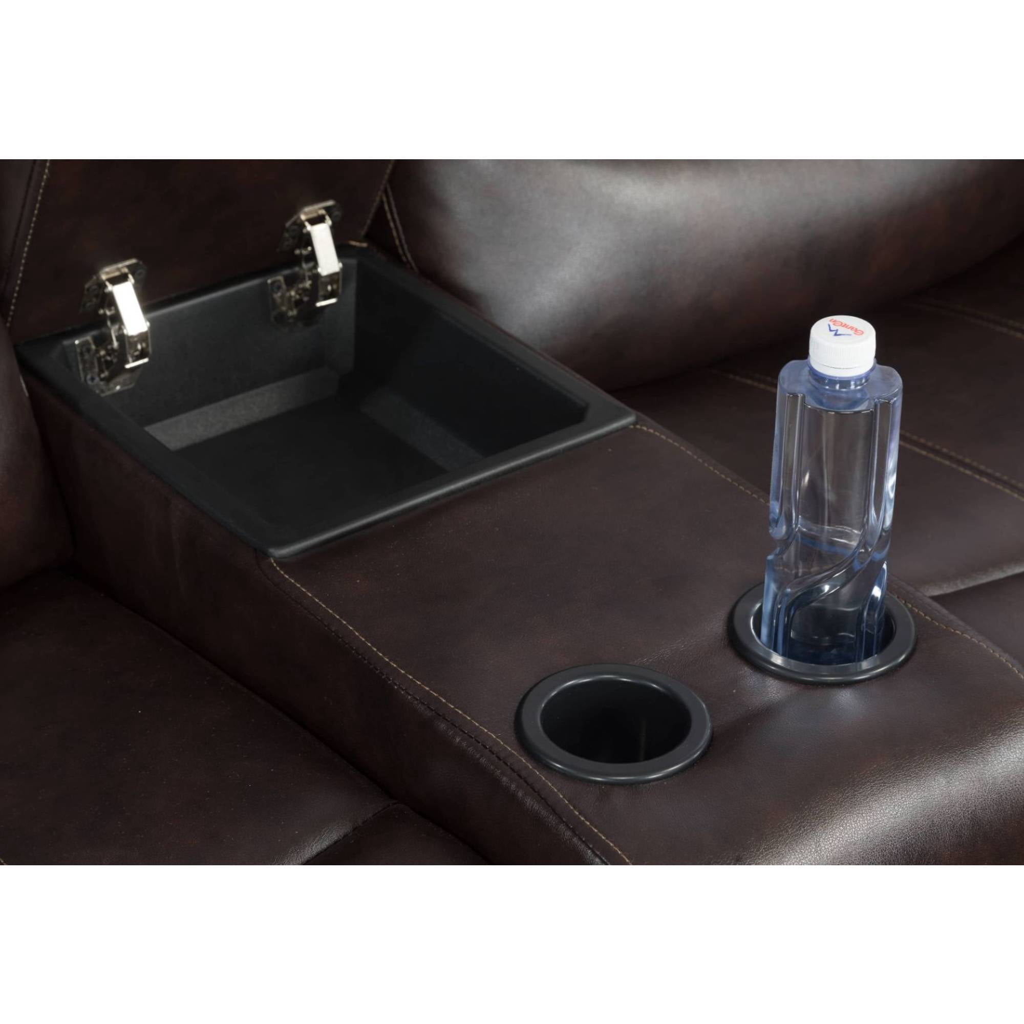 Leather Recliner Chair Manual Recline Loveseat Sofa Chair with Nail Head Home Theater for Adults Living Room, Bedroom, Brown