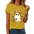 thumbnail image 2 of Akiihool Halloween Womens Clothes Plus Size Halloween Shirts for Women Pumpkin Graphic Tshirt Fall Casual Short Sleeve Tee Tops (Yellow,L), 2 of 7