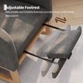 thumbnail image 6 of Kicctian Upholstered Nursery Rocking Chair, Modern Rocker Recliner with Storage Side Pocket and Extendable Footrest, Comfortable Accent Chair for Bedroom, Living Room,Gray, 6 of 8