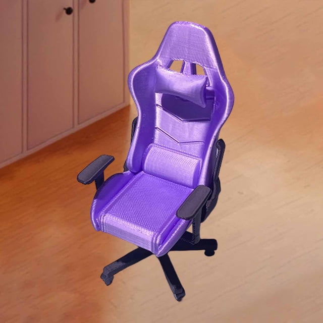Modelo de silla de juego 1:12, minisilla de escritorio, adorno de muebles en miniatura para cosplay, para maqueta de tren, escenario DIY, estación de Violeta