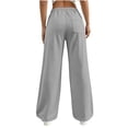 thumbnail image 7 of PWPSG Women's Wide Leg Sweatpants Elastic Waist Straight Leg Palazzo Pants Casual Loose Comfy Joggers Trousers with Pockets, 7 of 7