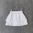 thumbnail image 7 of Mini Skirts for Girls, Solid Color Ruffle Tiered Elastic Waist Casual Short Cute Skirt Short Skirts for Women White 7Y, 7 of 7