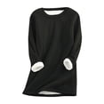 thumbnail image 1 of HKEJIAOI 2023 Haut pour Femme Col Rond Uni Poids Moyen Manches Longues Haut, 1 of 8