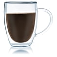 thumbnail image 6 of Bistro Mug with Handle from JavaFly, Double Walled Thermo Glass Cup, Set of 2 - 12oz, 6 of 8