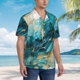 thumbnail image 2 of Cauagu Abstract Ocean Currents Print Hawaiian Shirt for Men,Casual Short Sleeve Button Down Shirts Summer Beach Men's Regular-Fit Short-Sleeve Print Shirt -X-Large, 2 of 6