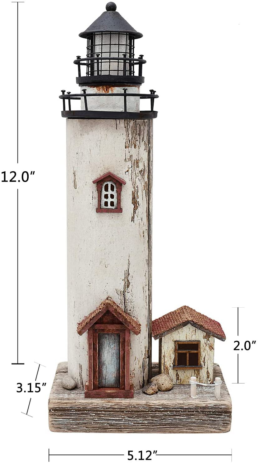 Nautical Wooden Lighthouse with Shell detail or Wooden Storage Box set of 2 
