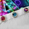 thumbnail image 4 of Homewish Neon Gaming Letter A Kitchen Curtains,Geometric Hexagon Black Out Curtains Pack of 2 (42x63 Each), 4 of 6