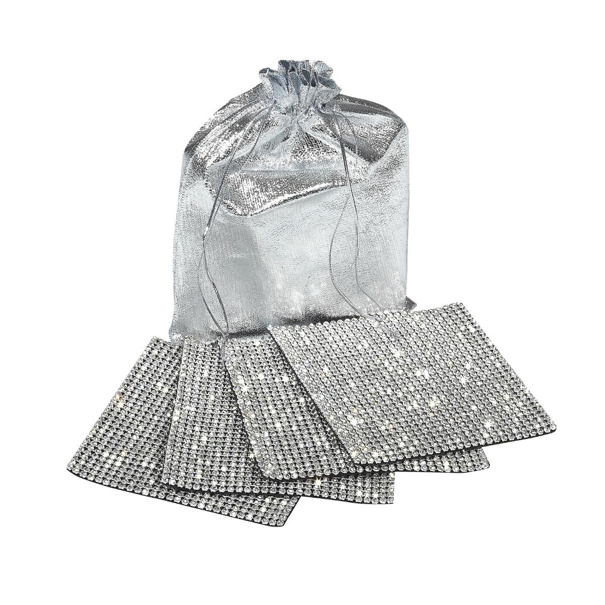 Red Pomegranite Silver Set Of 4 Rhinestone Coasters Walmart Com Walmart Com