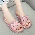 thumbnail image 5 of Chaussons pour Femmes Non Intérieur Chaussons en Peluche Sandales Ballerines Confortables Bout Ouvert Respirants Mignons pour Femmes Animaux en Peluche Sandales à Plateforme pour Femmes Lin, 5 of 5