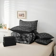 thumbnail image 6 of Homewish Wild Trger Striped 7 Pieces Bedding Comforter Set,Modern Gemeotric Full Bedding Set,Black Gray Fitted Sheet Flat Sheet For Men Women,Luxury Bedroom Decor Reversible, 6 of 8