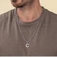 thumbnail image 2 of APSVO Silver Initial Necklaces for Men Boys Stainless Steel American Flag Letter C Pendent Chain Birthday Graduation Fathers Day Jewelry Gifts Teen Him Dad Boyfriend Male Son Adults Kids Age Ideas, 2 of 5