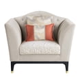 thumbnail image 2 of ACME Tayden Velvet Upholstered Tufted Chair with 3 Pillows in Beige/Black, 2 of 5