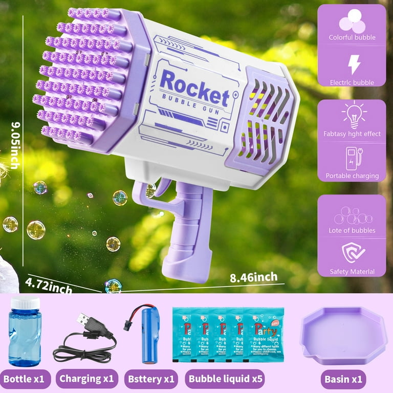 Bubble Gun Bubble Maker Electric Large Bubble Blaster Bubble Machine Toys for Boys Girls 3 6 12 Years