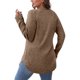thumbnail image 4 of Tops túnica,Blusa informal abotonada para mujer, cuello redondo, corte holgado, mezcla de poliéster y elastano, abertura lateral en el bajo para uso diario, sopatenor, 4 of 8