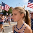 thumbnail image 5 of OAVQHLG3B Patriotic Red White and Blue Star Necklaces,Bead Necklaces for Patriotic, Independence Day, Fourth of July Party, Parade, Decorations or Favors Blue, 5 of 6