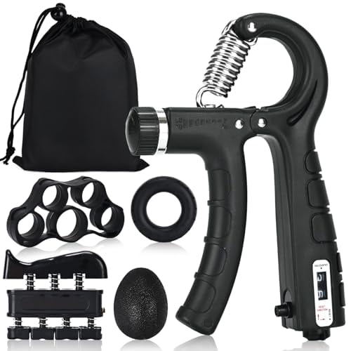 Hand Grip Strengthener,Grip Strength Trainer,22-132 Lbs Adjustable Resistance Forearm Exerciser Workout for Rehabilitation Athletes Climbers Musicians