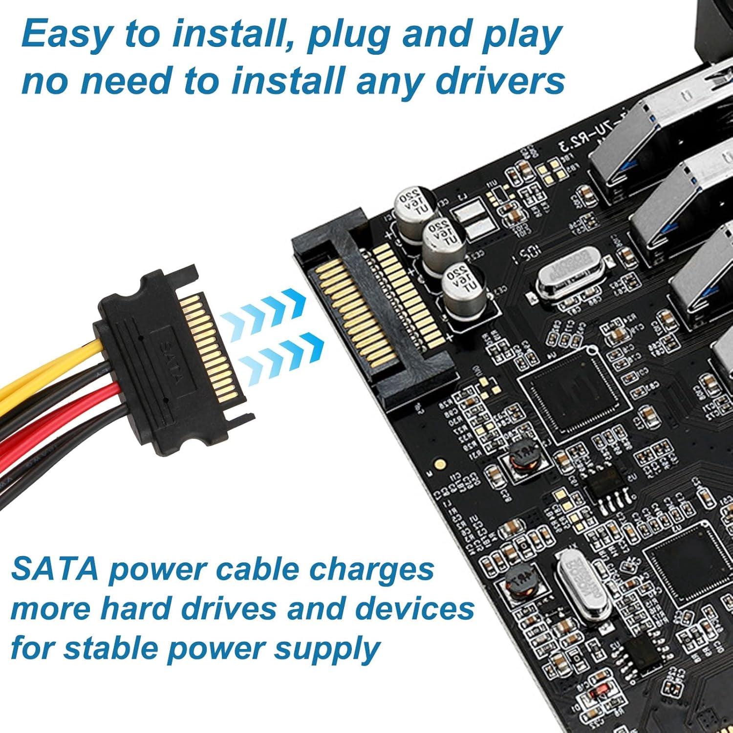 2Pcs SATA Power Splitter 15 Pin SATA Male To 2 SATA Female Power Splitter SATA Power Cable Connector SATA Power Splitter Y Cable Hard Drive Power Splitter For Hard Drive HDD SSD - 20cm