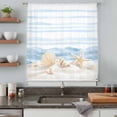 thumbnail image 4 of Nautical Coastal Sheer Curtains 54" Long, Ocean Starfish Shells Conch Waves Watercolor Light Filering Curtains, Breathable Simi Curtain Privacy Drapes for Kitchen Bathroom Small Window Treatment, 4 of 8