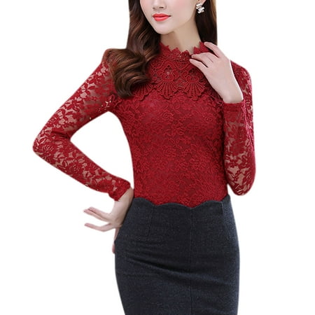 karen kane red lace top