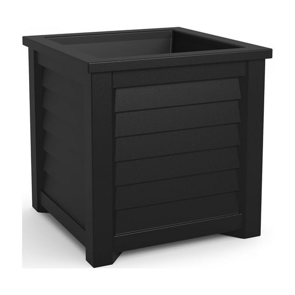 Mayne Lakeland 20" x 20" x 20" Square Black Self Watering Plastic Planter