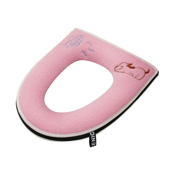 Cojín de espuma para asiento de inodoro, suave, cálido, acolchado, redondo/alargado, lavable, para no usar en el baño.