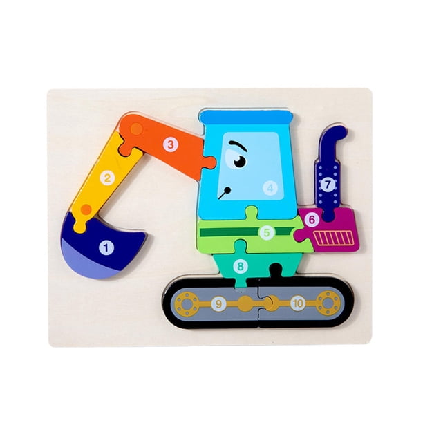 Tablero de rompecabezas de madera Montessori, juguete preescolar, regalo de cumpleaños, capacidad de pensamiento Excavador