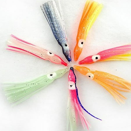 100Pcs Soft Simulation Fishing Lures Night Lights Colored Bait Octopus Squid Fishing 5Cm