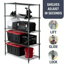 CleverMade 5-Tier EASE Storage Shelving Unit, Easy Adjust Wire Shelving