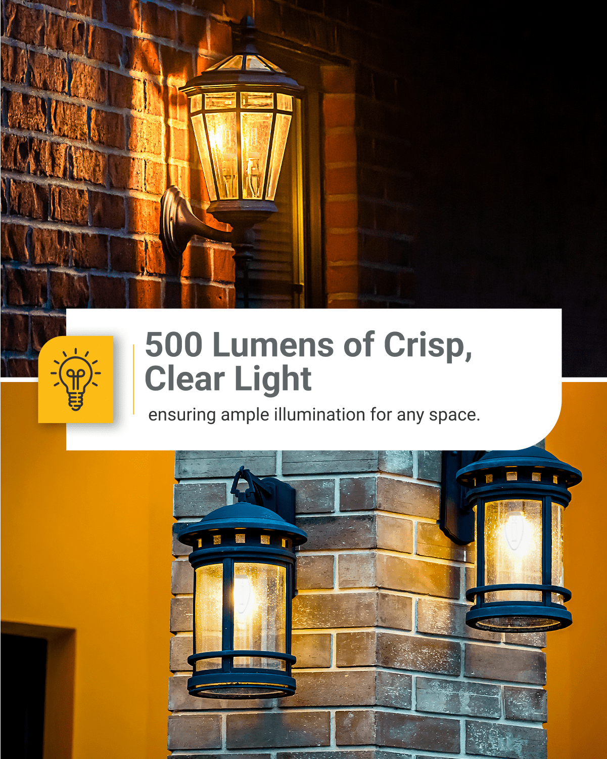 Sunco 6 Pack Dusk to Dawn LED Outdoor Light Bulb B11, Edison Filament Candelabra Bulbs for Porch Lighting, 500 LM, 5W (40W Equivalent), 3000K Warm White, E12 Base, Photocell Sensor UL