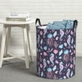 thumbnail image 6 of Susaid Watercolor Marine Animals Print Waterproof Oxford Cloth Storage Circular Laundry Hamper BasketCapacity for Home-Medium, 6 of 6